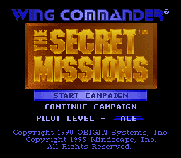 Wing Commander - The Secret Missions Title Screen